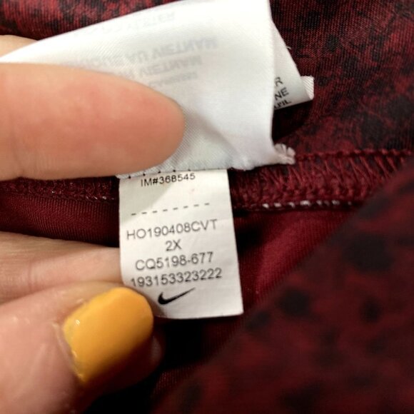 Nike Plus Burgundy Snake Print High Waist Leggings 2X - Picture 6 of 7
